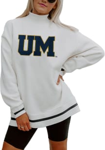 Gameday Couture Michigan Wolverines Womens White This Is It Mock Neck Crew Sweatshirt