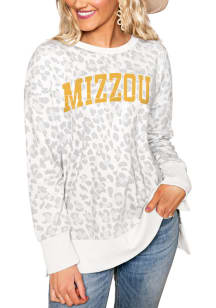 Gameday Couture Missouri Tigers Womens White Hide and Chic Leopard Crew Sweatshirt