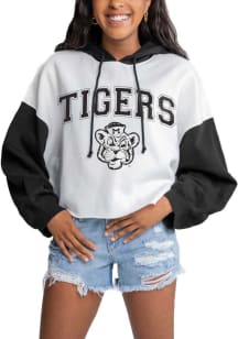 Gameday Couture Missouri Tigers Womens White Good Time Drop Shoulder Colorblock Crop Hooded Swea..
