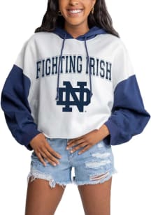 Gameday Couture Notre Dame Fighting Irish Womens White Good Time Drop Shoulder Colorblock Crop H..