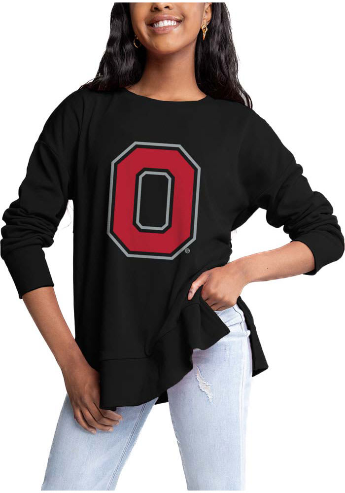 Gameday Couture Ohio State Buckeyes Womens Black Side Slit Crew Sweatshirt