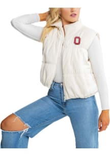 Gameday Couture Ohio State Buckeyes Womens White Wandering Around Mini Corduroy Puffer Vest