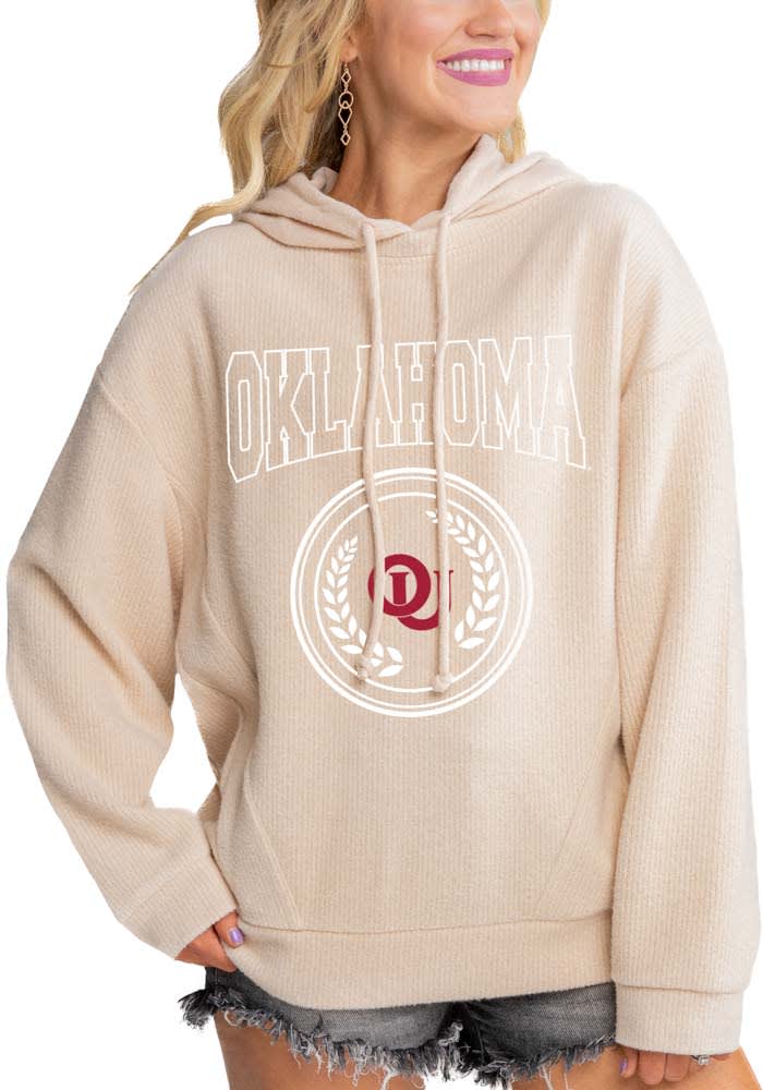 Gameday Couture Oklahoma Sooners Womens Oatmeal Soft Focus Ribbed Hooded Sweatshirt