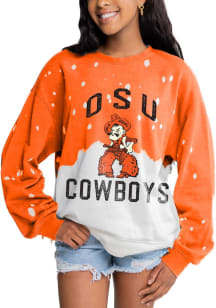 Gameday Couture Oklahoma State Cowboys Womens Orange Twice As Nice Faded Crew Sweatshirt