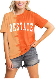 Gameday Couture Oklahoma State Cowboys Womens Orange Find Your Groove Split Dye Short Sleeve T-S..