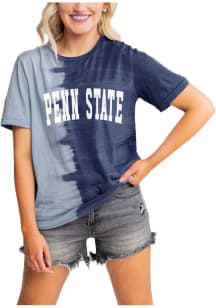 Gameday Couture Penn State Nittany Lions Womens Navy Blue Find Your Groove Split Dye Short Sleeve T-