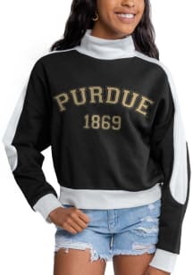 Gameday Couture Purdue Boilermakers Womens Black Make It A Mock Crew Sweatshirt