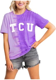 Gameday Couture TCU Horned Frogs Womens Purple Find Your Groove Split Dye Short Sleeve T-Shirt