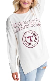 Gameday Couture Texas A&amp;M Aggies Womens Ivory Side Slit Crew Sweatshirt