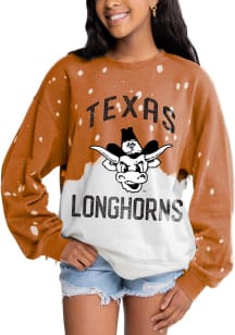 Gameday Couture Texas Longhorns Womens Burnt Orange Twice As Nice Faded Crew Sweatshirt