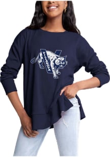 Gameday Couture Villanova Wildcats Womens Navy Blue Side Slit Crew Sweatshirt