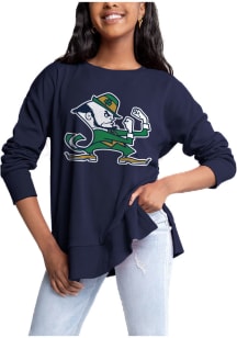 Gameday Couture Notre Dame Fighting Irish Womens Navy Blue Side Slit Crew Sweatshirt