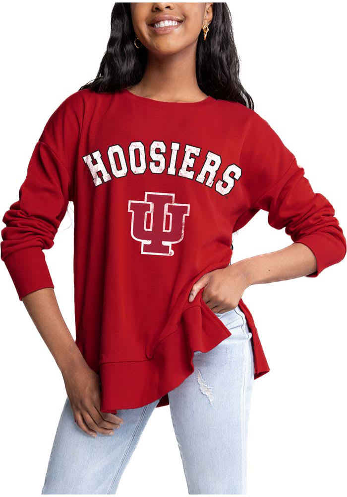 Gameday Couture Indiana Hoosiers Womens Crimson Side Slit Crew Sweatshirt