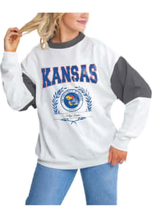 Gameday Couture Kansas Jayhawks Womens White Its a Vibe Crew Sweatshirt