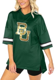 Baylor Bears Womens Gameday Couture Rookie Move Oversized Sequins Fashion Football Jersey - Gree..