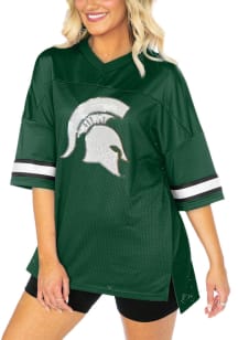 Michigan State Spartans Womens Gameday Couture Rookie Move Oversized Sequins Fashion Football Jersey
