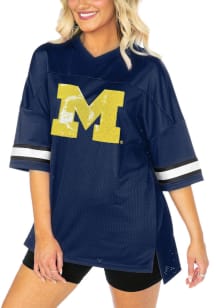 Michigan Wolverines Womens Gameday Couture Rookie Move Oversized Sequins Fashion Football Jersey..