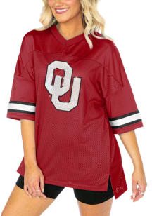 Oklahoma Sooners Womens Gameday Couture Rookie Move Oversized Sequins Fashion Football Jersey - ..