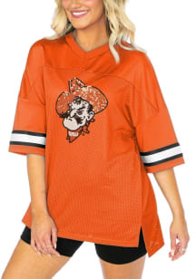 Oklahoma State Cowboys Womens Gameday Couture Rookie Move Oversized Sequins Fashion Football Jer..