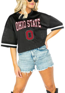 Ohio State Buckeyes Womens Gameday Couture Game Face Fashion Football Jersey - Black