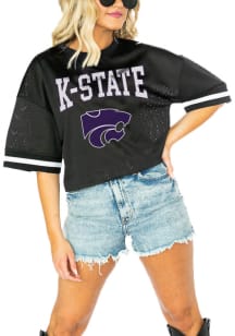 K-State Wildcats Womens Gameday Couture Game Face Fashion Football Jersey - Black