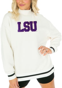 Gameday Couture LSU Tigers Womens White This Is It Mock Neck Crew Sweatshirt