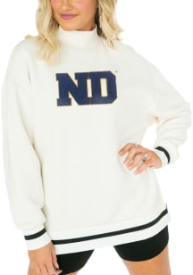 Gameday Couture Notre Dame Fighting Irish Womens White This Is It Mock Neck Crew Sweatshirt