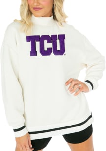 Gameday Couture TCU Horned Frogs Womens White This Is It Mock Neck Crew Sweatshirt