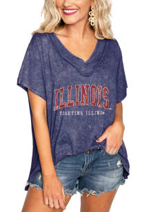 Gameday Couture Illinois Fighting Illini Womens Navy Blue In a Flash Short Sleeve T-Shirt