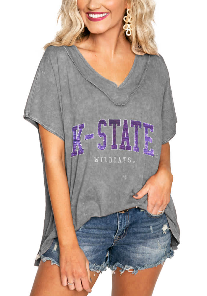 Gameday Couture K-State Wildcats Womens Grey In a Flash Short Sleeve T-Shirt