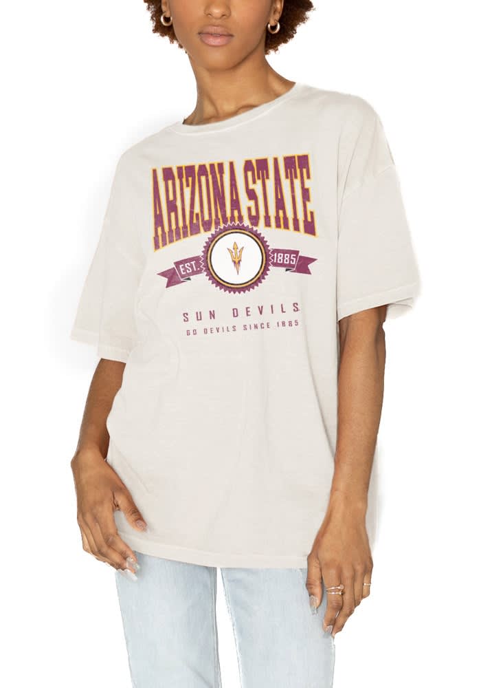 Gameday Couture Arizona State Sun Devils Womens Ivory Oversized Short Sleeve T-Shirt