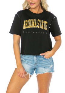 Gameday Couture Arizona State Sun Devils Womens Black Studded Short Sleeve T-Shirt