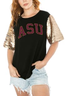 Gameday Couture Arizona State Sun Devils Womens Black Sequin Short Sleeve T-Shirt