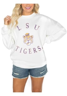 Gameday Couture LSU Tigers Womens White Play On Crew Sweatshirt