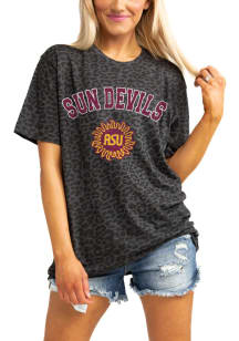 Gameday Couture Arizona State Sun Devils Womens Grey Leopard Short Sleeve T-Shirt