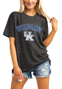 Gameday Couture Kentucky Wildcats Womens Black All the Cheer Leopard Short Sleeve T-Shirt