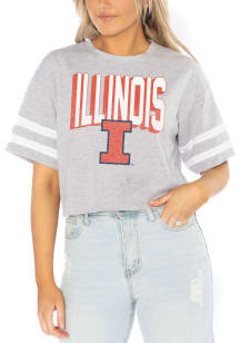 Gameday Couture Illinois Fighting Illini Womens Grey No Short Cuts Short Sleeve T-Shirt