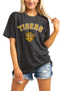 Gameday Couture Missouri Tigers Womens Black All the Cheer Leopard Short Sleeve T-Shirt