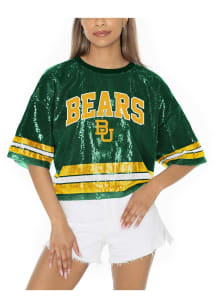 Baylor Bears Womens Gameday Couture Own the Game Sequins Fashion Football Jersey - Green