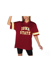 Iowa State Cyclones Womens Gameday Couture Until Kickoff Rhinestone Fashion Football Jersey - Crim..