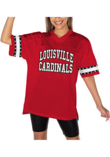 Louisville Cardinals Womens Gameday Couture Until Kickoff Rhinestone Fashion Football Jersey - R..