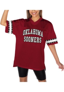 Oklahoma Sooners Womens Gameday Couture Until Kickoff Rhinestone Fashion Football Jersey - Crimson