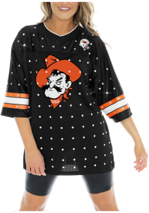 Oklahoma State Cowboys Womens Gameday Couture Kickoff Time Rhinestone Fashion Football Jersey - Bl..