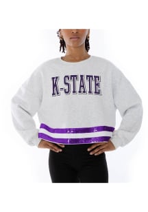 Womens K-State Wildcats Ash Gameday Couture Victory Vibes Crew Sweatshirt