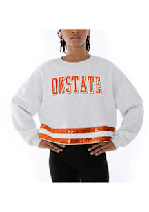 Gameday Couture Oklahoma State Cowboys Womens Ash Victory Vibes Crew Sweatshirt