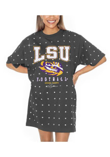 Gameday Couture LSU Tigers Womens Charcoal Game Changing Rhinestone Short Sleeve Dress