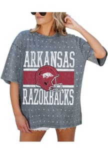 Gameday Couture Arkansas Razorbacks Womens Grey On the Ball Short Sleeve T-Shirt