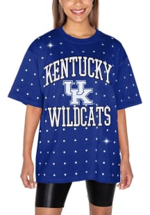 Gameday Couture Kentucky Wildcats Womens Blue In the Zone Rhinestone Short Sleeve T-Shirt