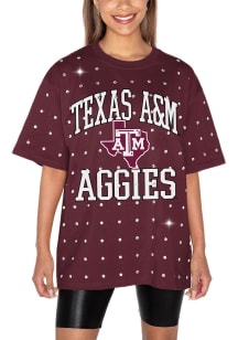 Gameday Couture Texas A&amp;M Aggies Womens Maroon In the Zone Rhinestone Short Sleeve T-Shirt