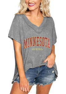 Minnesota Golden Gophers Grey Gameday Couture In a Flash Short Sleeve T-Shirt